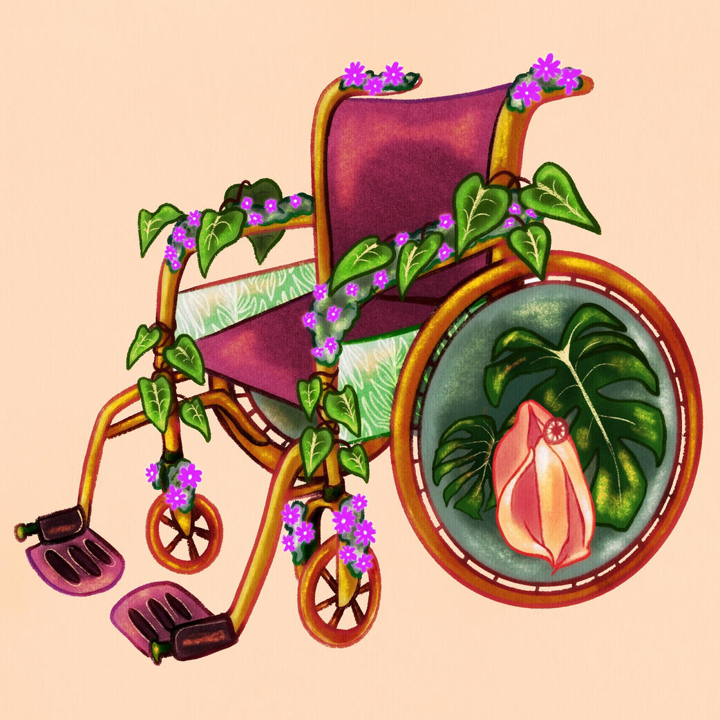Monstera and philodendron wheelchair